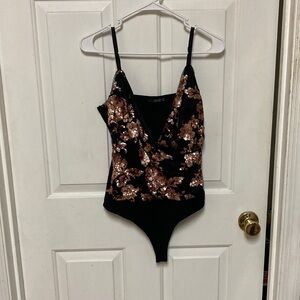 3/$20 bundle and save… 
Black and Rose Gold Sequin Bodysuit